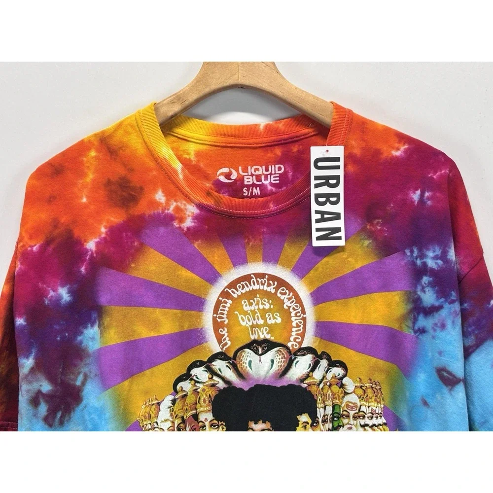 NEW! Liquid Blue Men Tie-Dye Jimi Hendrix Axis Bold As Love T-Shirt S/M